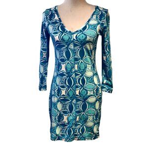 Lilly Pulitzer Womens Size XS Blue Juliet What A Racquet Fish Print Dress Flaw